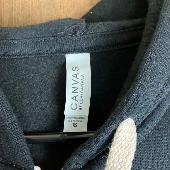 Bella Canvas Unisex Jacket Black Full Zip 'Twitch' Logo Hooded Pockets XSmall - Picture 6 of 12